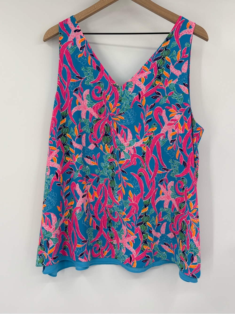 Lilly Pulitzer Florin Reversible Lileeze Tank Top Seaweed Samba Engineer XL NWT - Picture 12 of 14